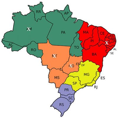 Novo Brasil perde estados do Pernambuco, Amazonas, Goiás e Mato Grosso.